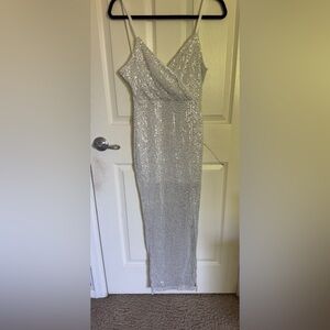White Maxi Sequin Dress